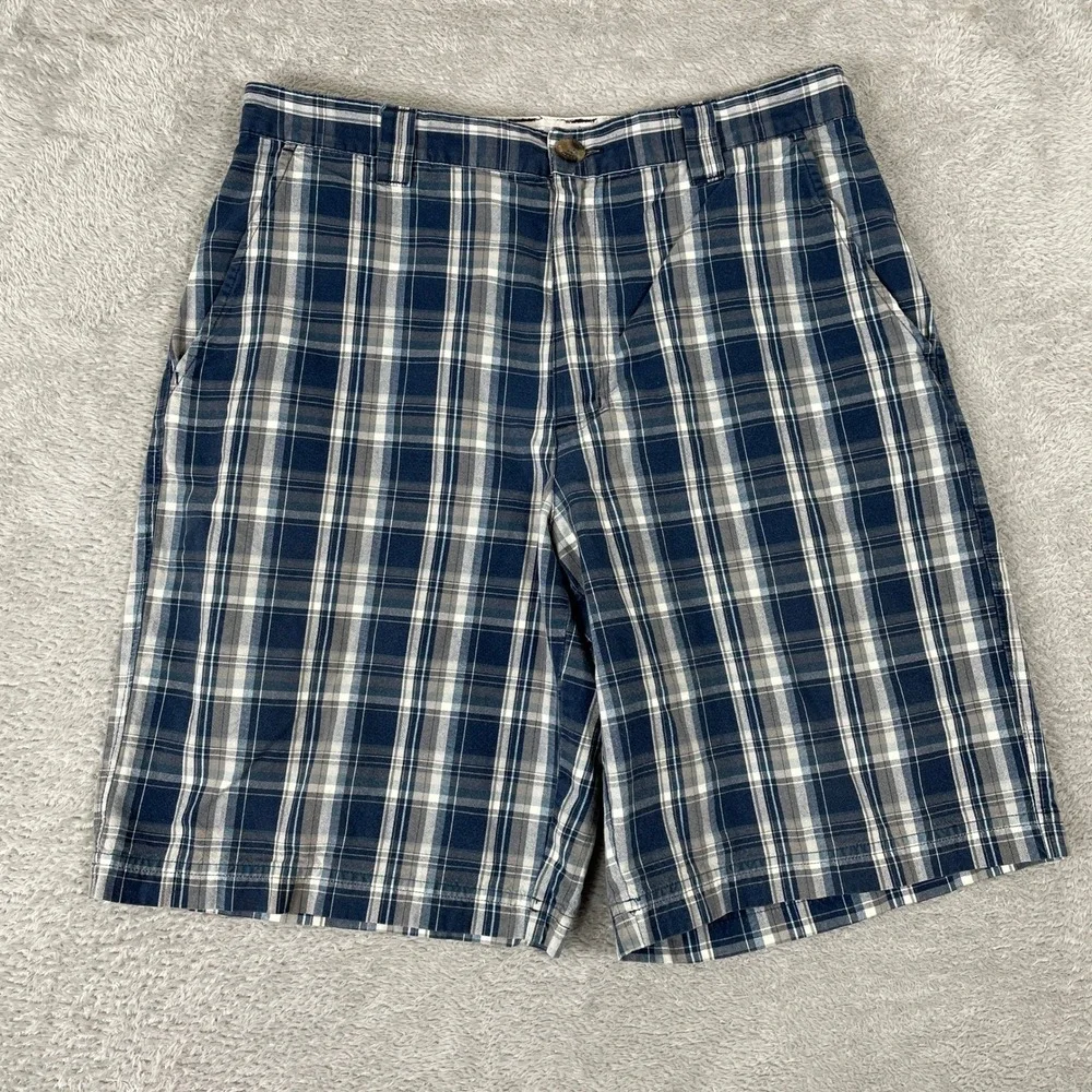 Columbia‎ Plaid Shorts Mens 32 Blue Cotton Outdoor Hiking Casual Gorpcore